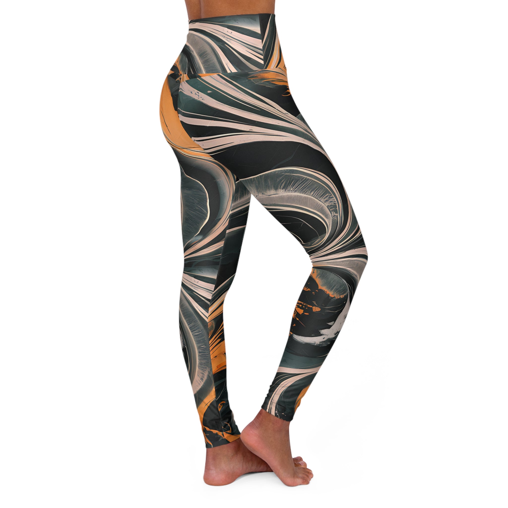 Midnight Flame  - High Waisted Yoga Leggings