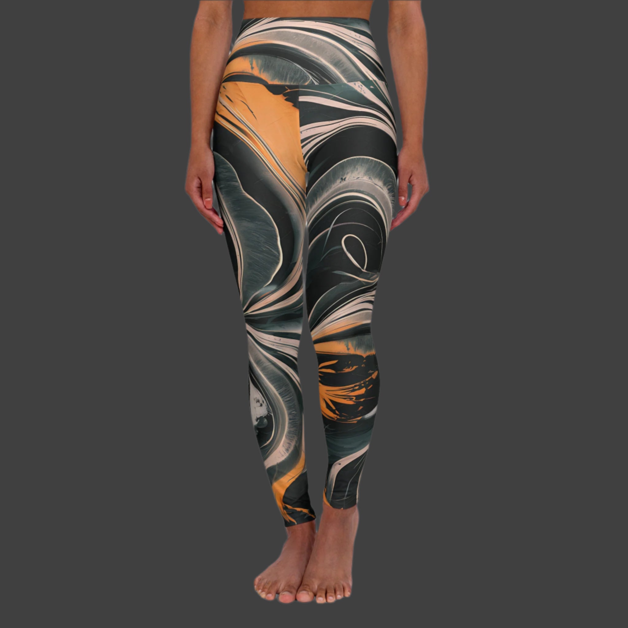 Midnight Flame  - High Waisted Yoga Leggings