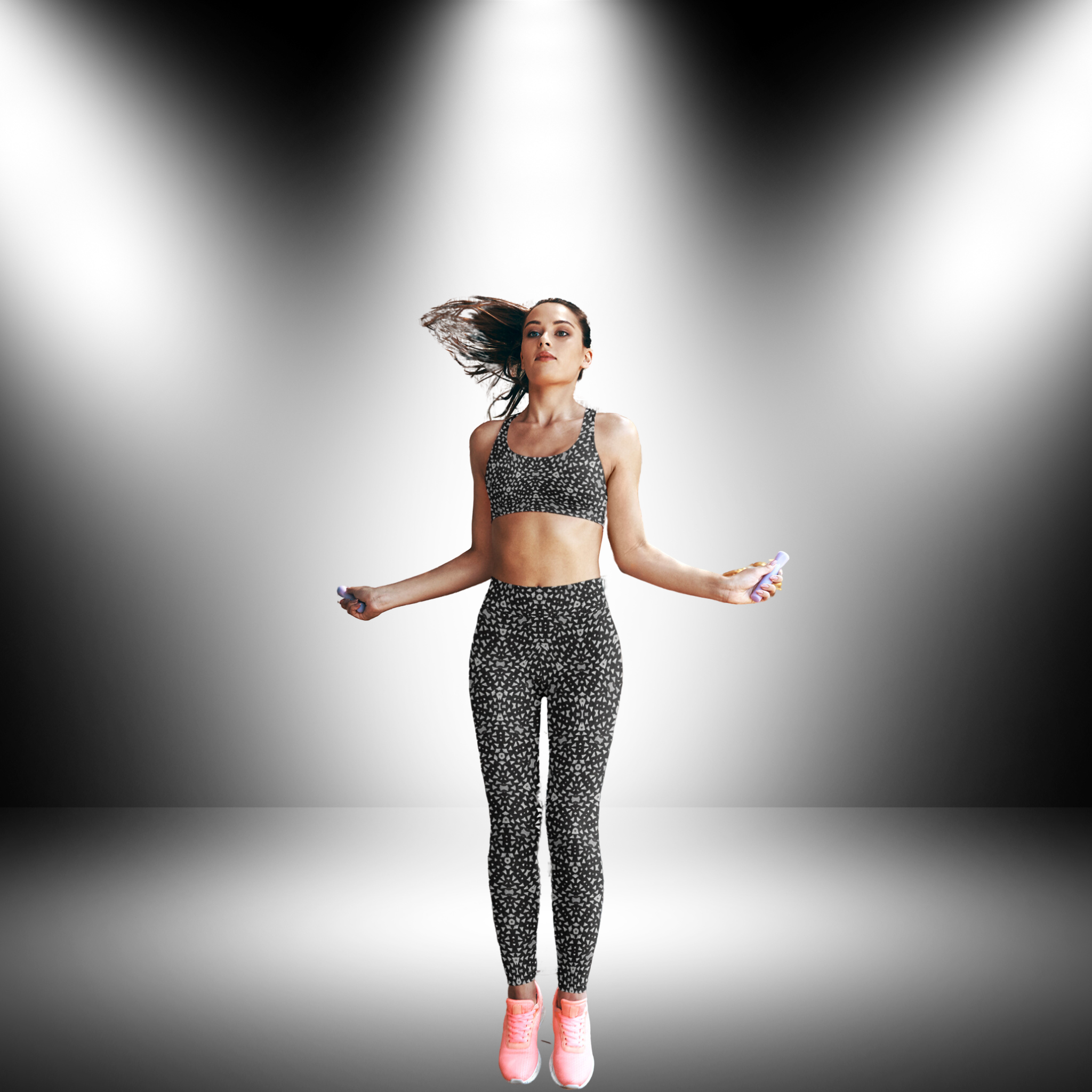 Chrome Star - High Waisted Yoga Leggings