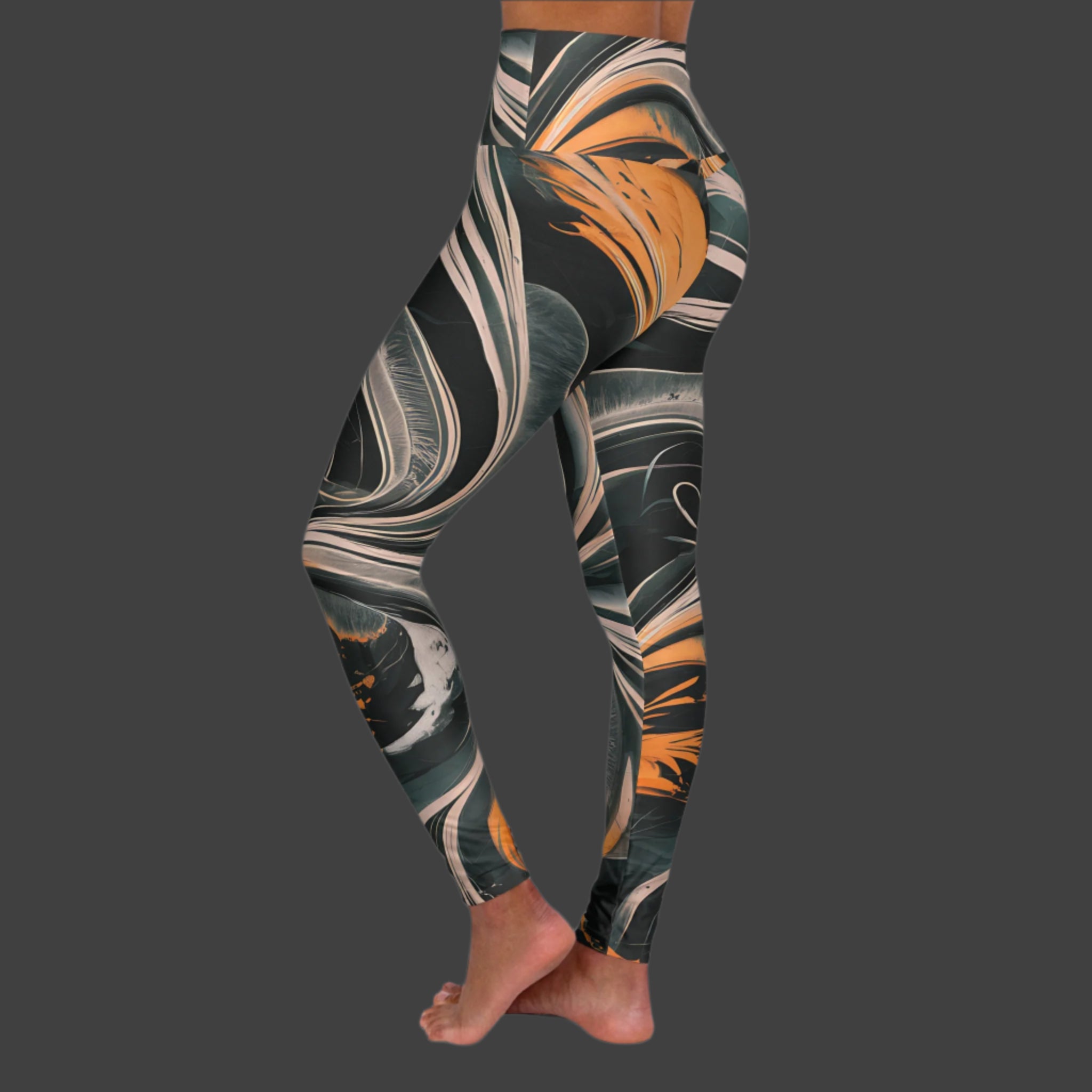 Midnight Flame  - High Waisted Yoga Leggings