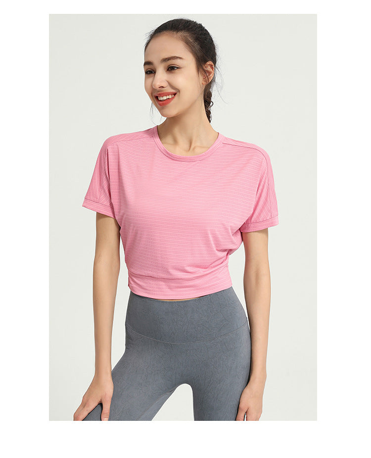 Women’s Open Back Cropped Workout T-Shirt