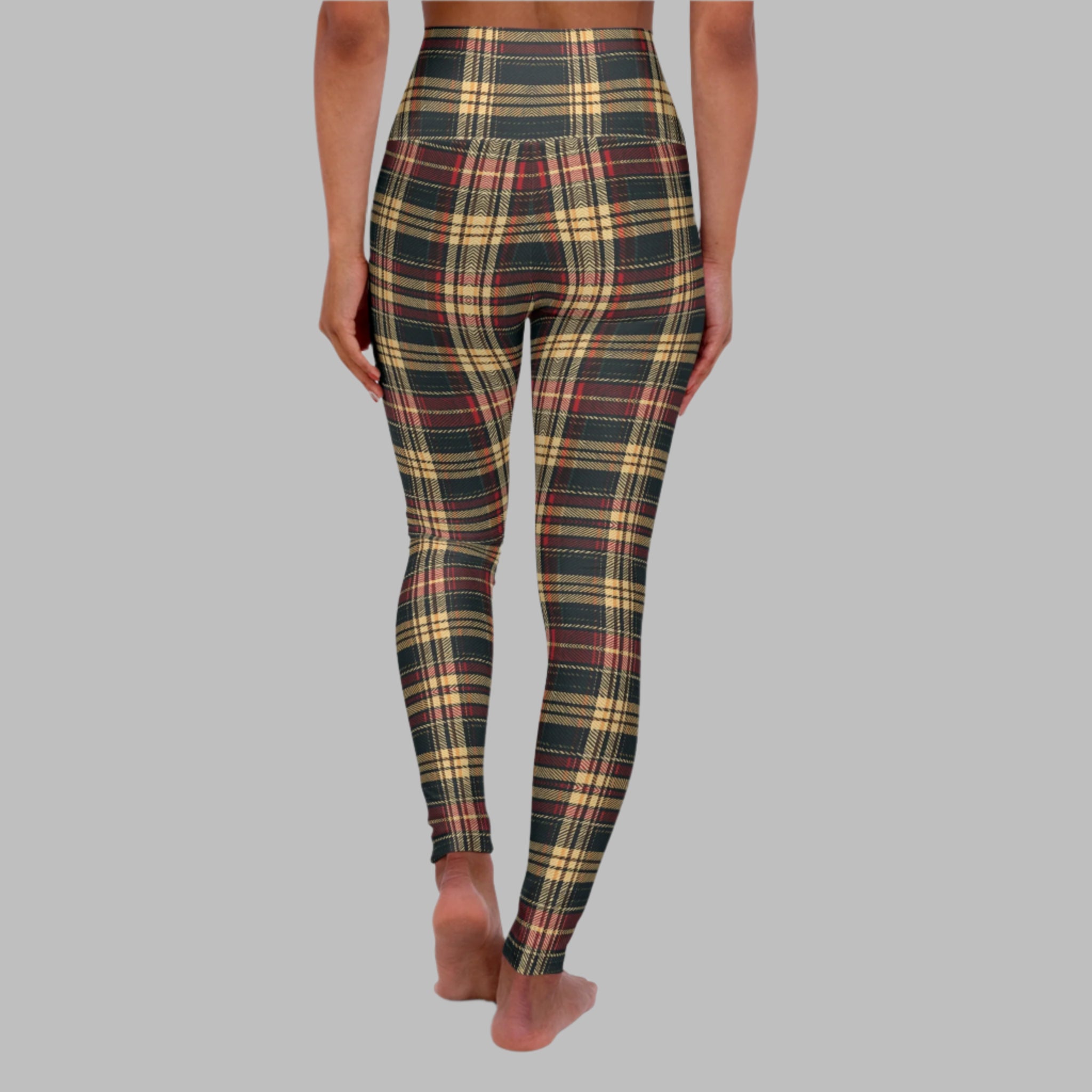Plaid Allure - High Waisted Yoga Leggings