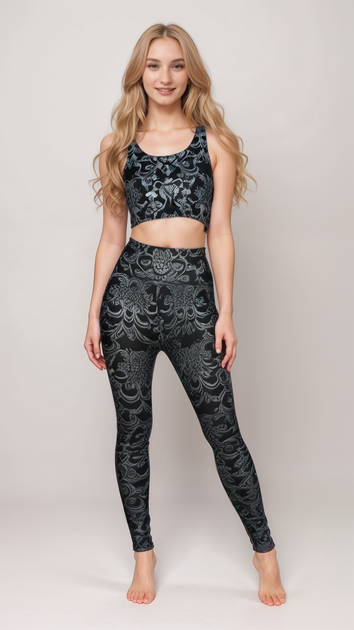 Midnight Lace - High Waisted Yoga Leggings