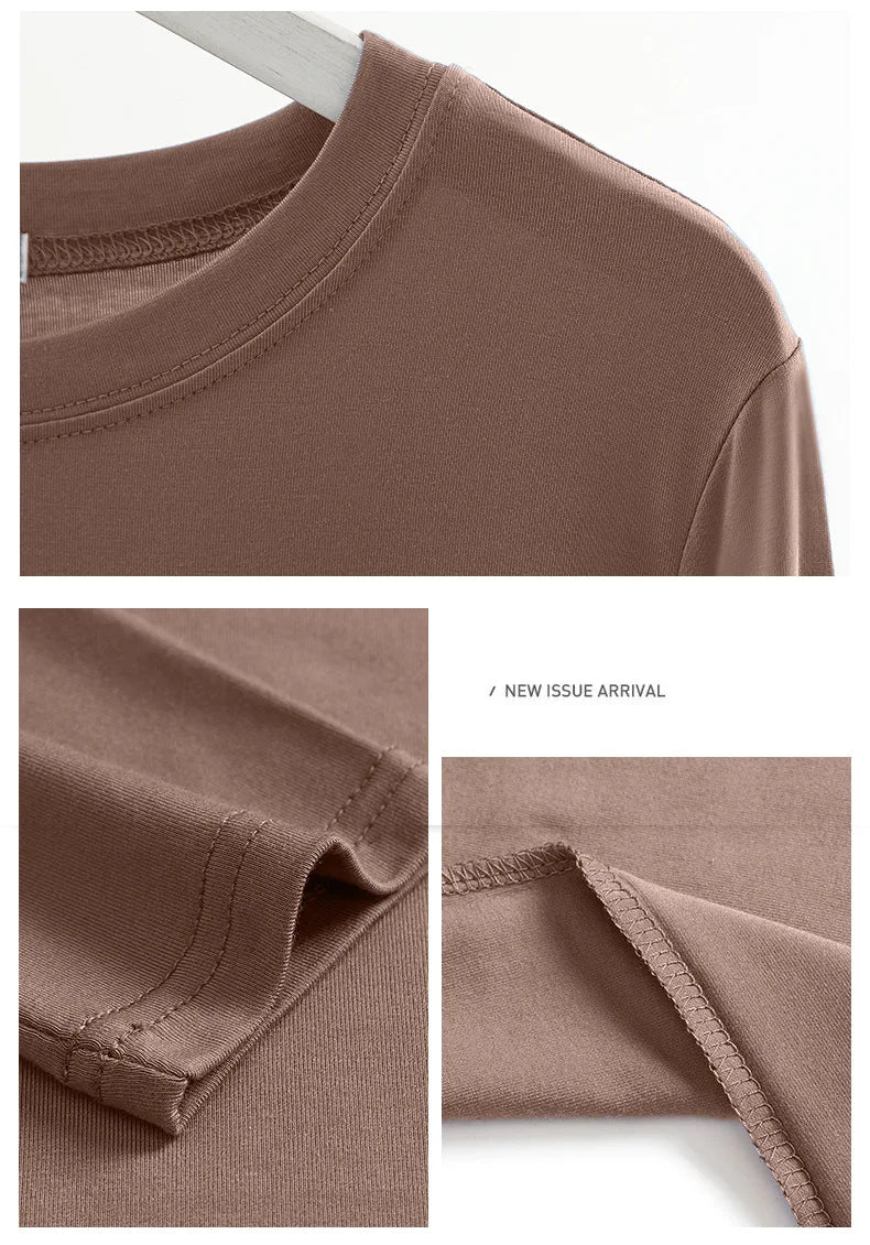 Modal Solid Basic Tshirt Long Sleeves