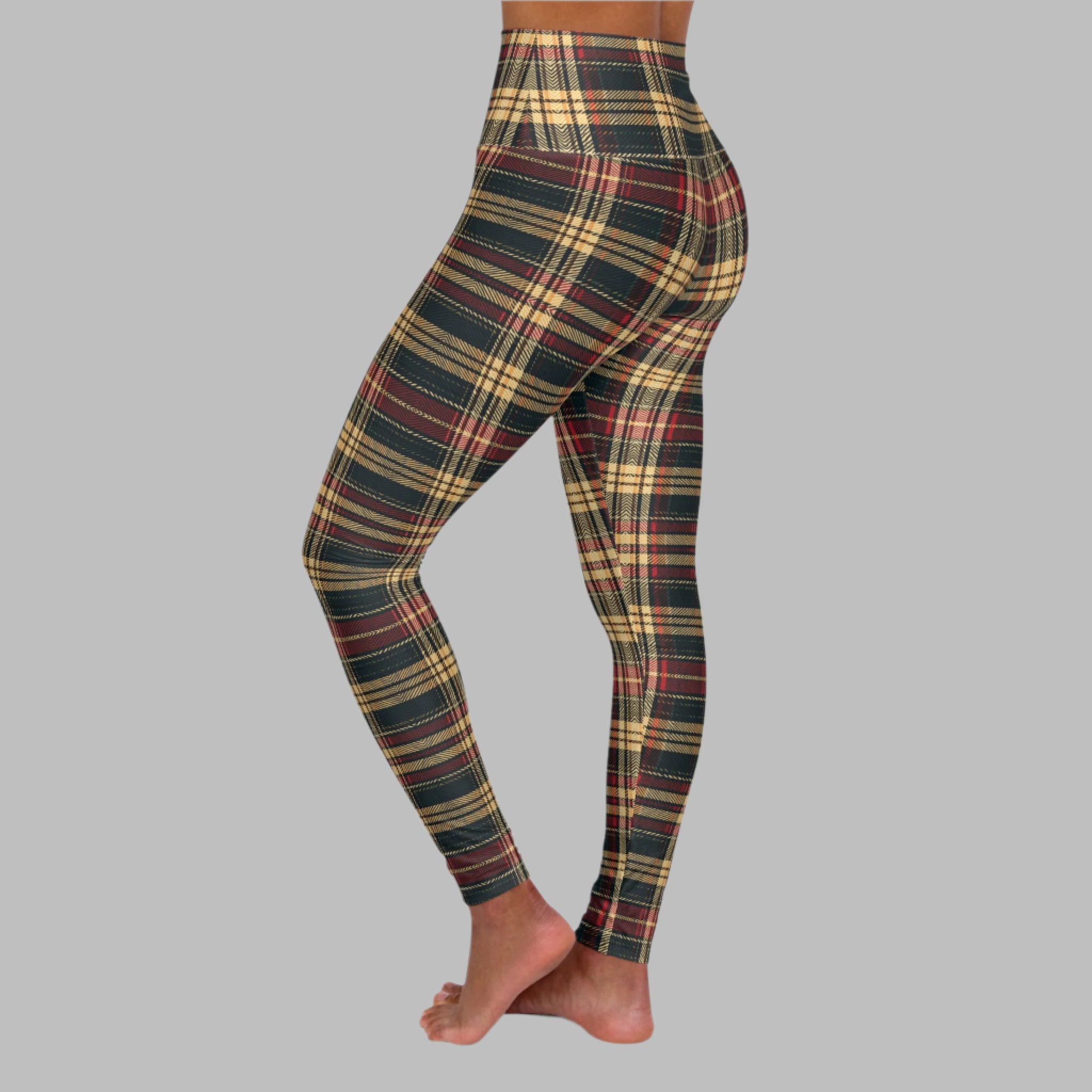 Plaid Allure - High Waisted Yoga Leggings