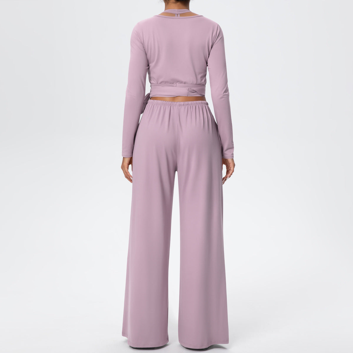 Brushed Quick Drying Yoga Suit Sling Beautiful Back Strap Long Sleeve Hammer Yoga Trousers Three Piece Set