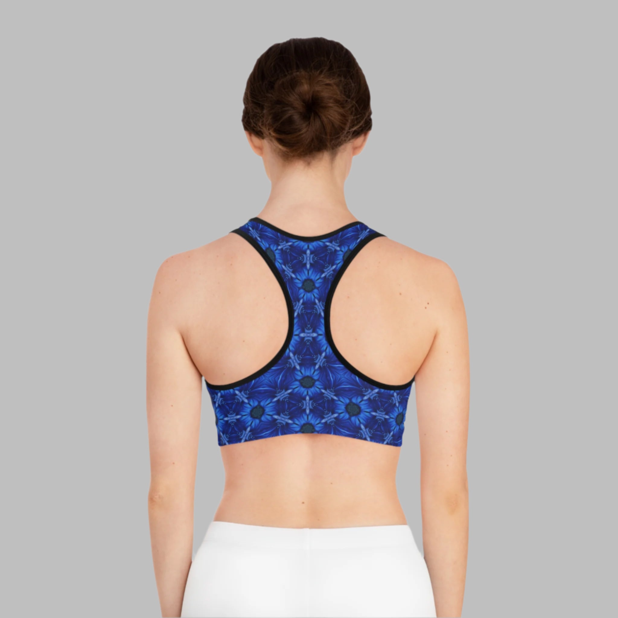 Blue Ice Seamed Sports Bra