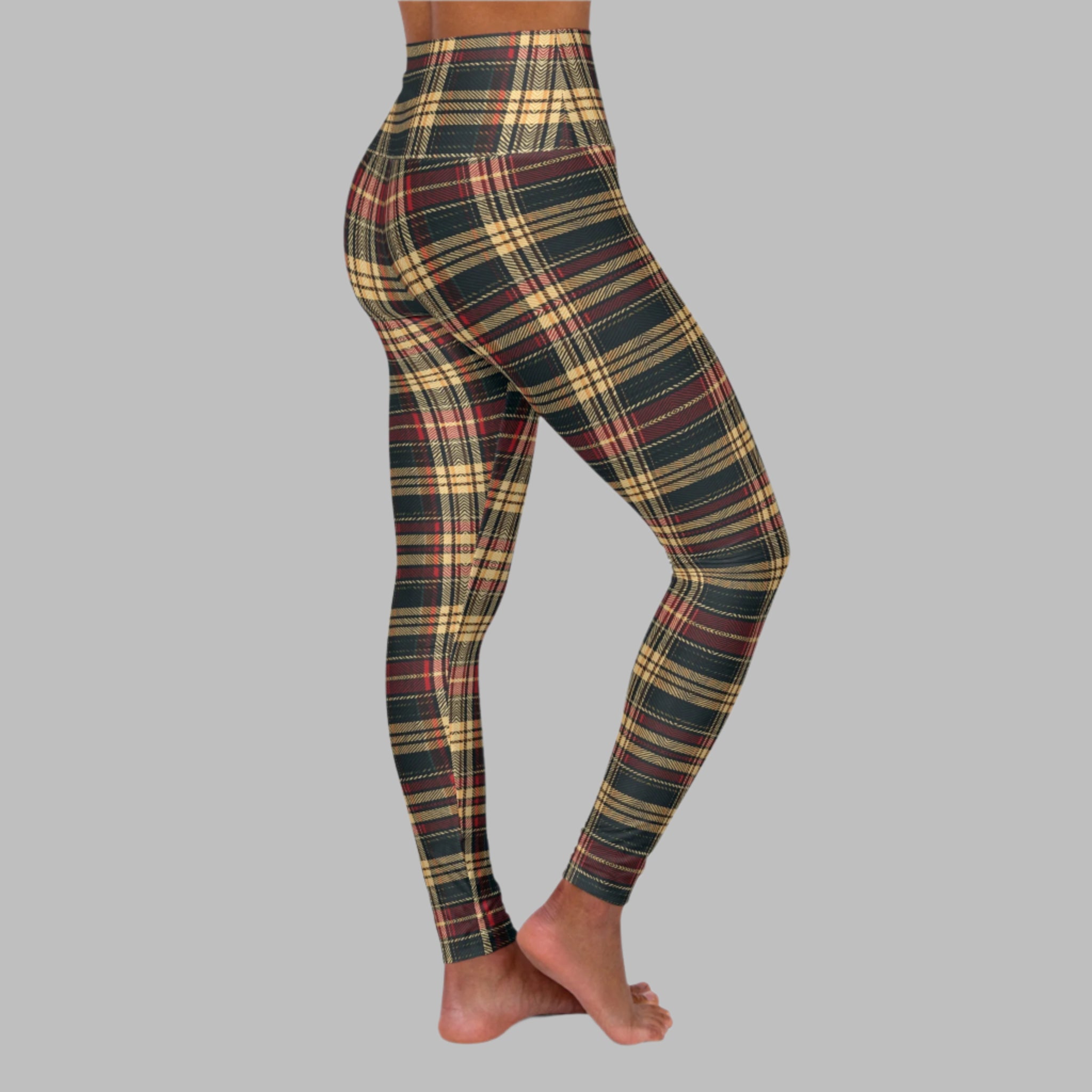 Plaid Allure - High Waisted Yoga Leggings