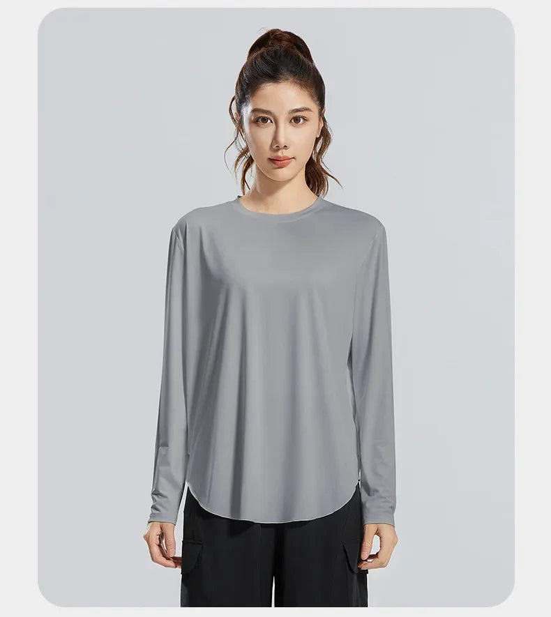 Round Neck Long Sleeve Loose Sweatshirt