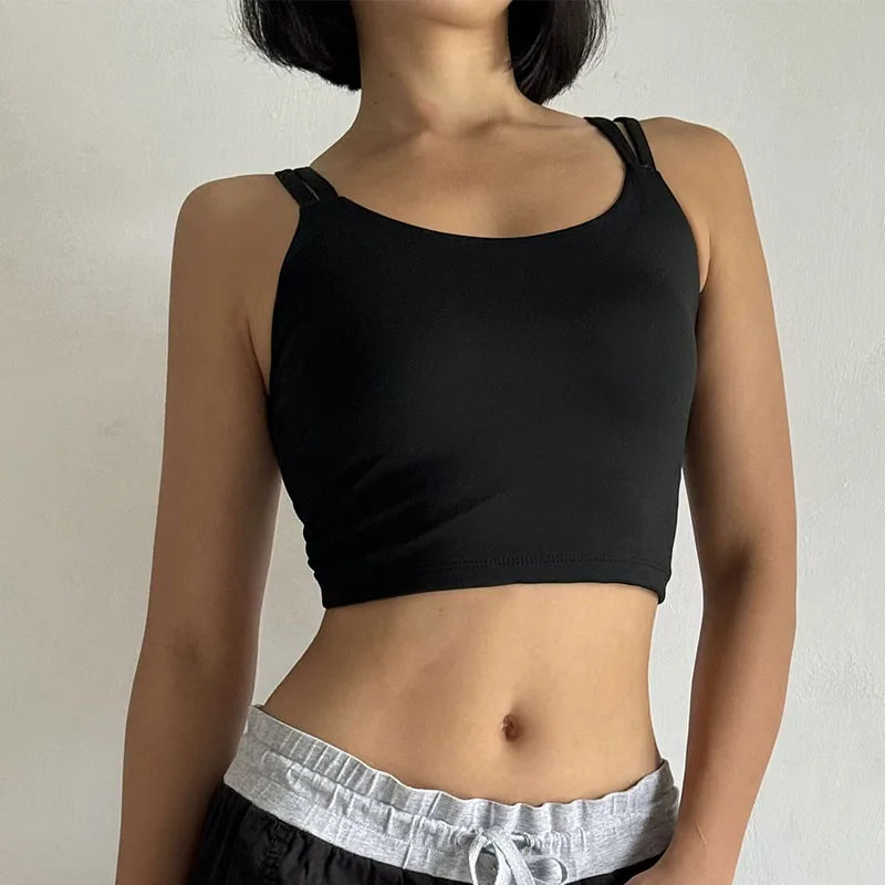 Women's Push-Up Sports Bra – Padded, Knotted Back