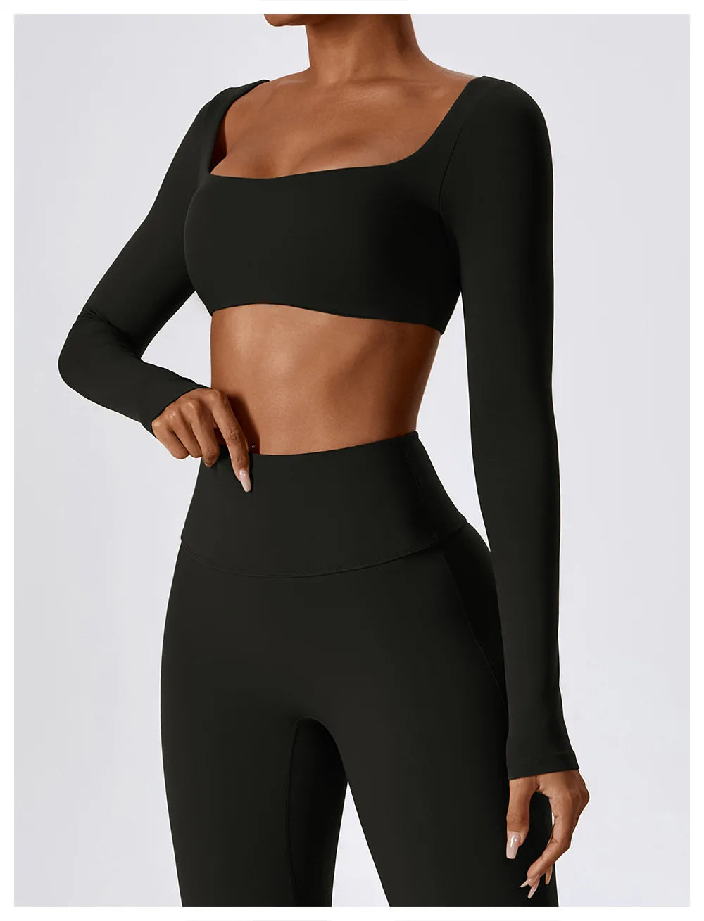 Women's Long-Sleeve Crop Top – Yoga & Sportswear