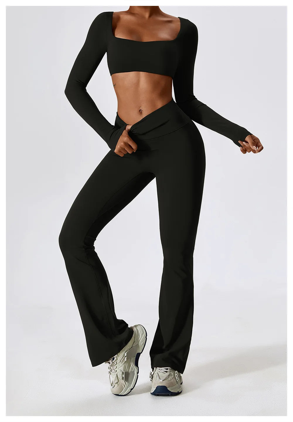 Women's Long-Sleeve Crop Top – Yoga & Sportswear