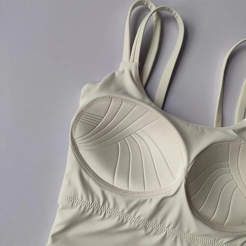 Women's Push-Up Sports Bra – Padded, Knotted Back