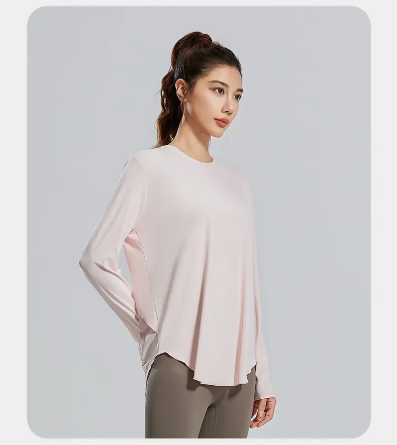 Round Neck Long Sleeve Loose Sweatshirt