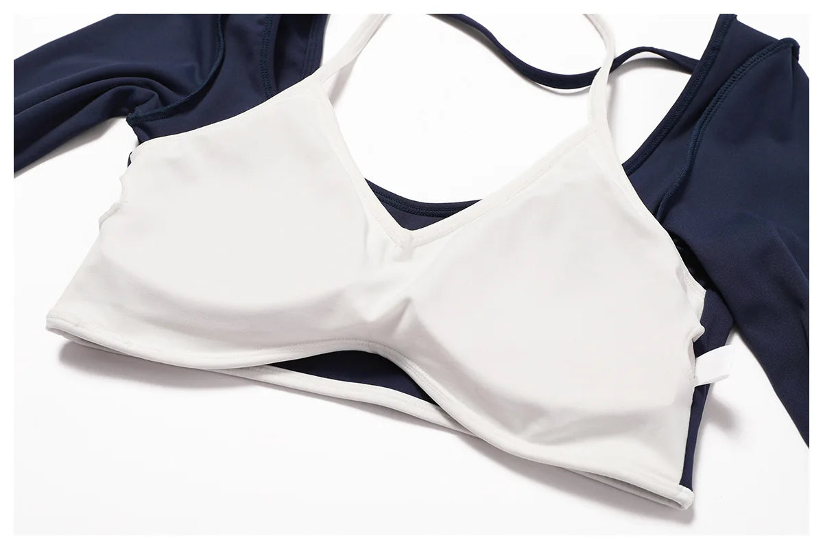 Women's Long-Sleeve Top – Square Neck & Strappy Back