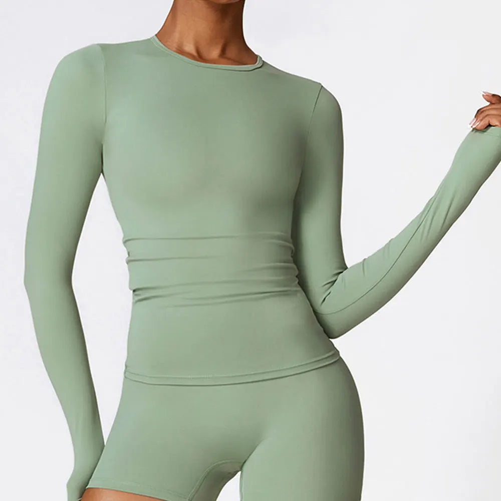 Solid Sports Top Long Sleeve Quick Dry