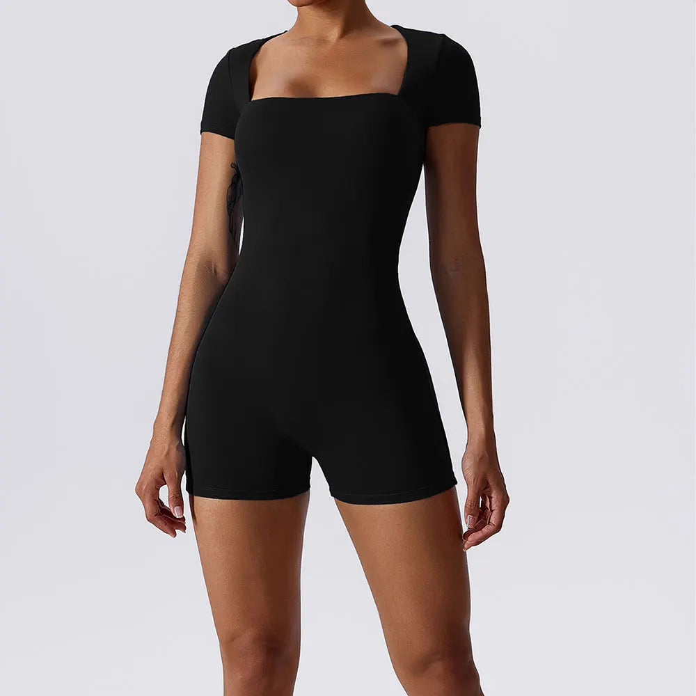 One Piece Short Sleeve Short Bodysuit