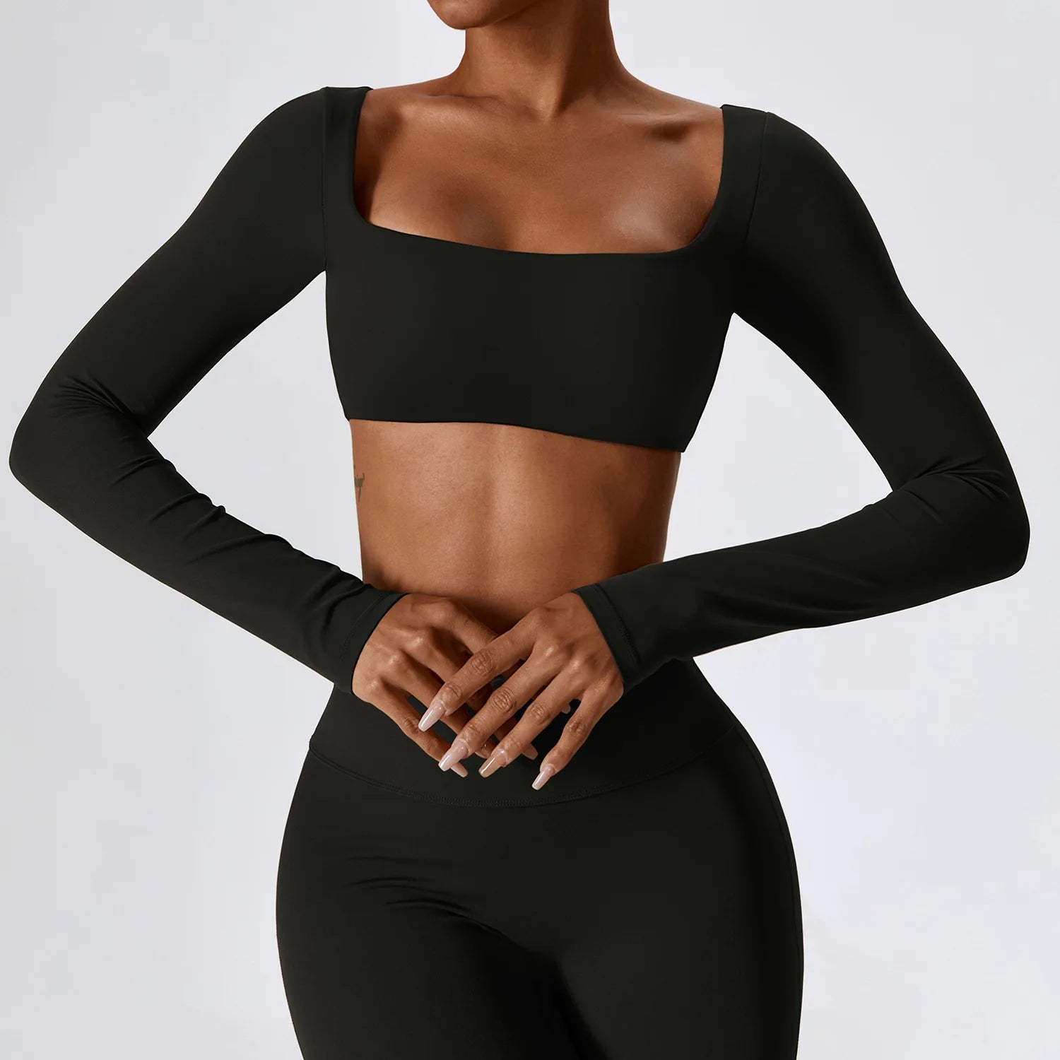 Women's Long-Sleeve Crop Top – Yoga & Sportswear