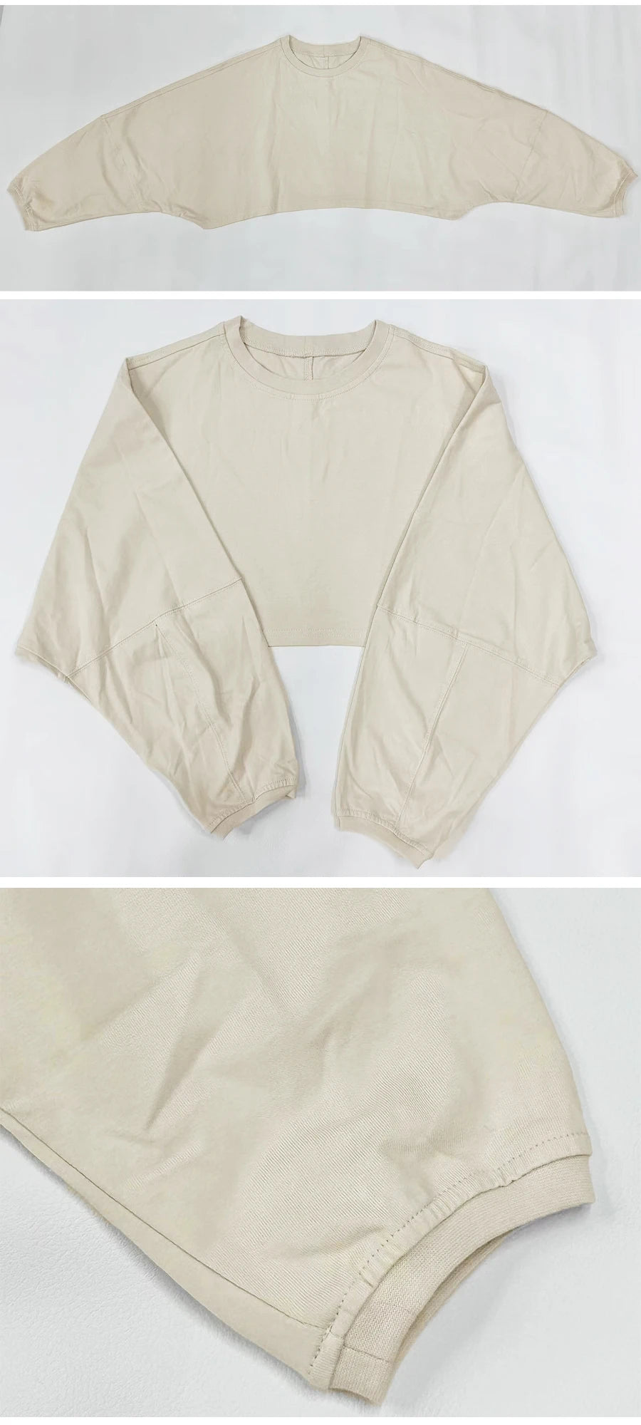 Women Sports Long Sleeve Loose Crop Top T-Shirts