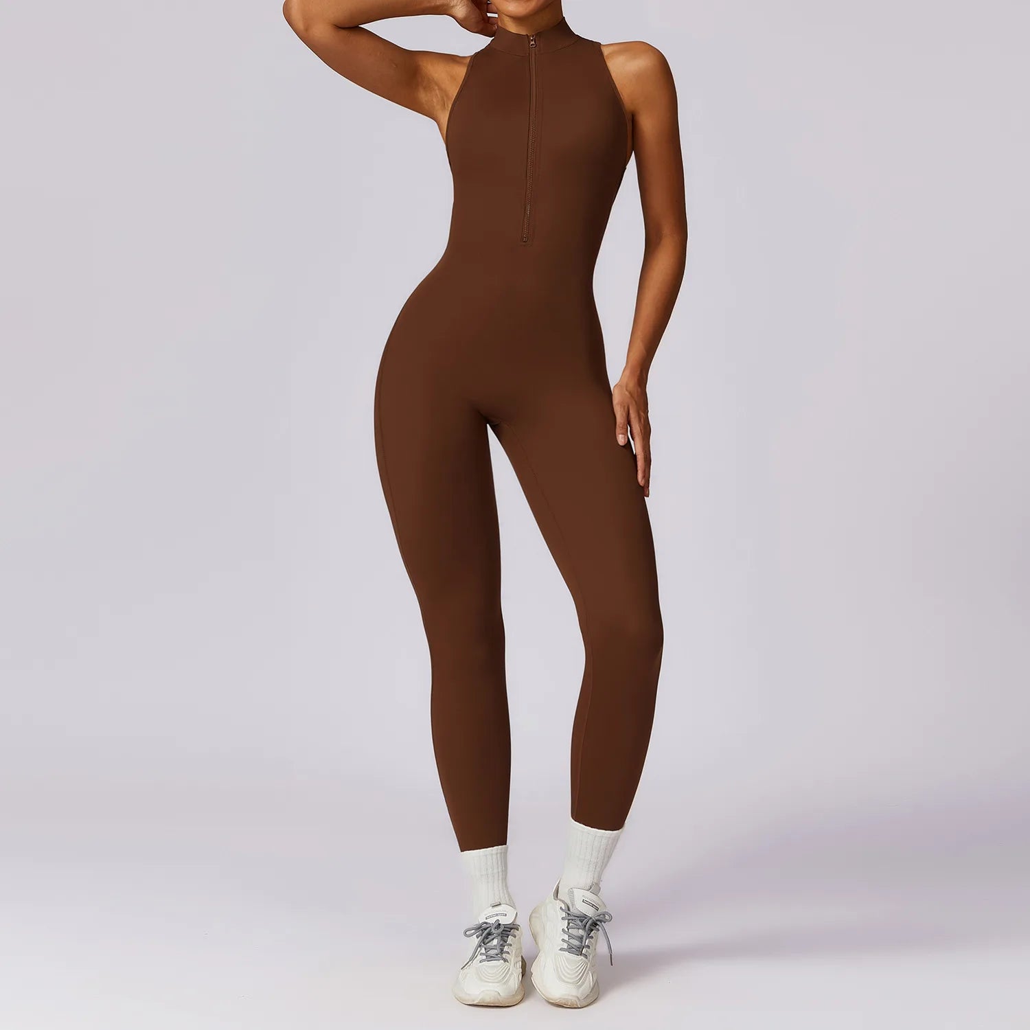 V Back One-piece Suit Women Sports Jumpsuit