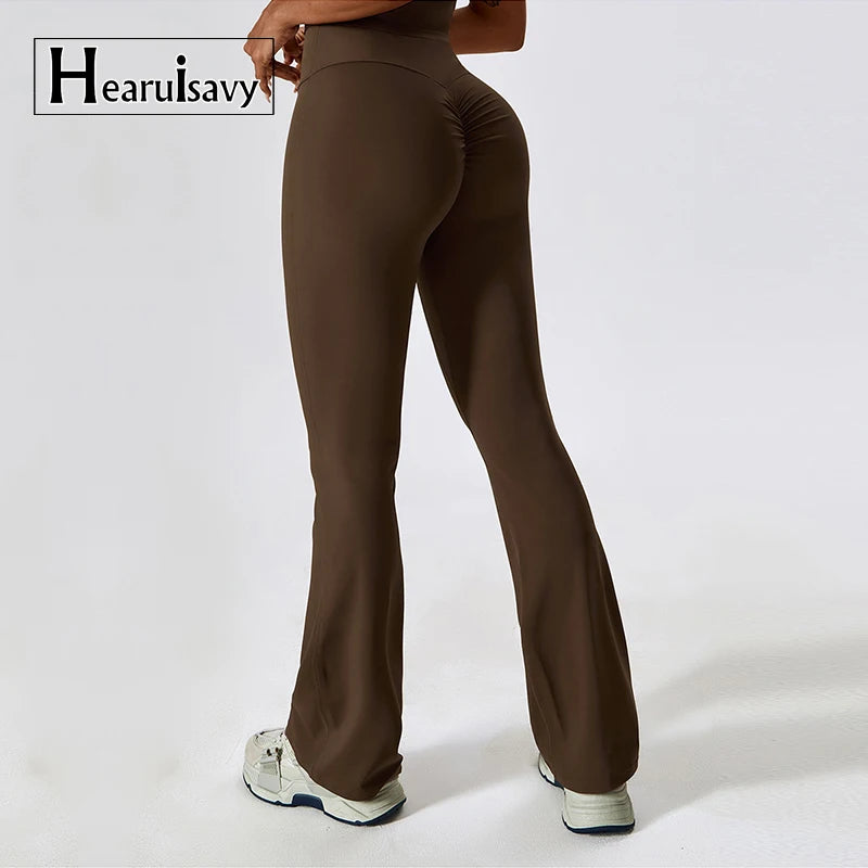 High Waisted Push Up Flared Leggings