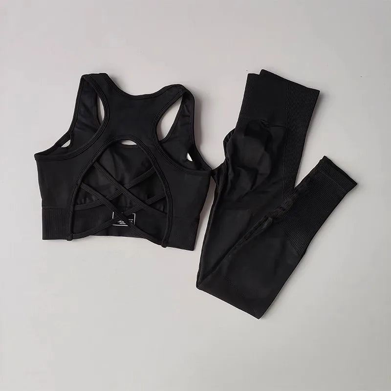 Seamless Sports Bra+High Waist Leggings Set