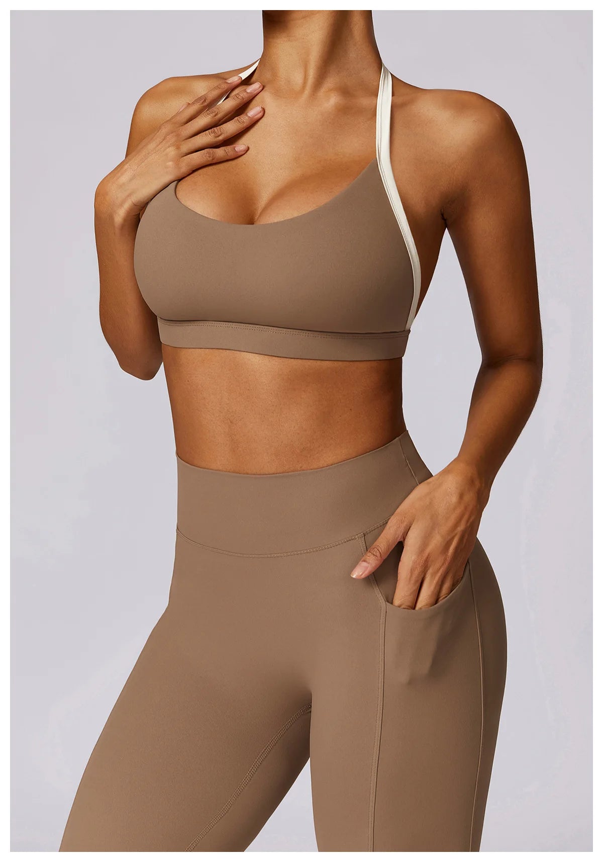 2 Piece Long Sleeve Crop Top High Waist Leggings