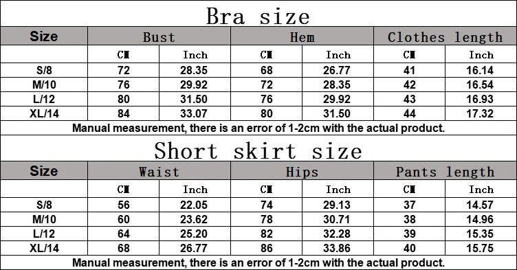 2PCS Women's  Skort and Top