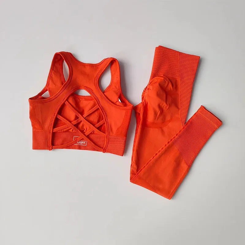 Seamless Sports Bra+High Waist Leggings Set