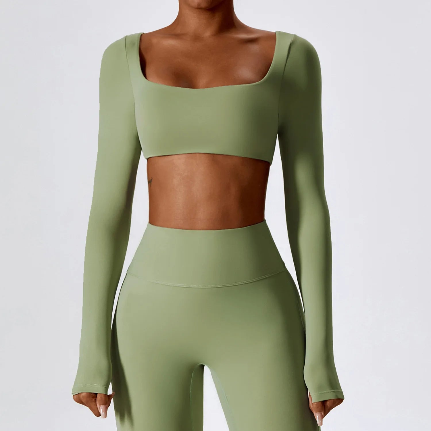 Women's Long-Sleeve Crop Top – Yoga & Sportswear