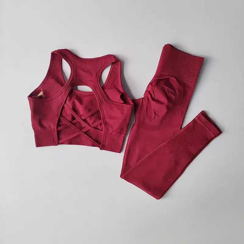 Seamless Sports Bra+High Waist Leggings Set