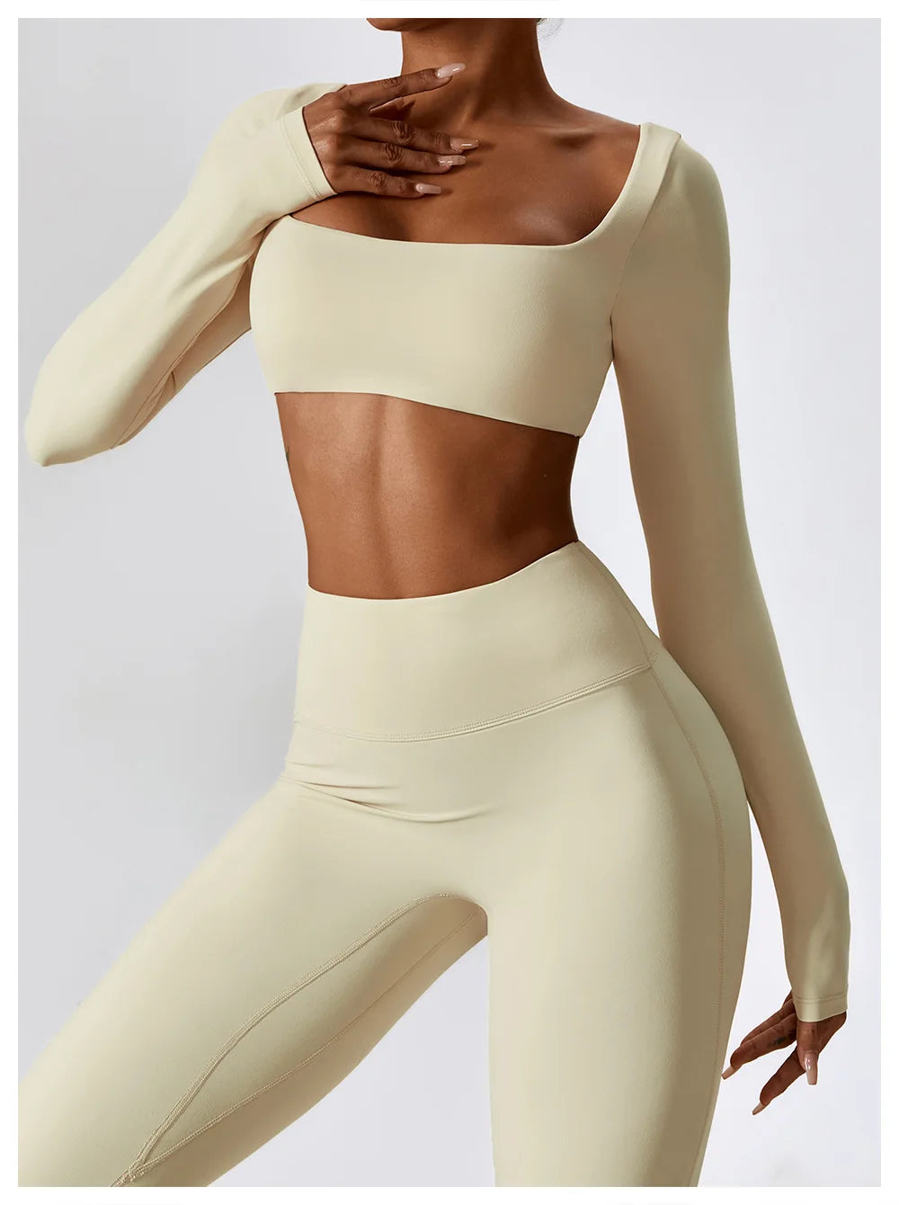 Women's Long-Sleeve Crop Top – Yoga & Sportswear