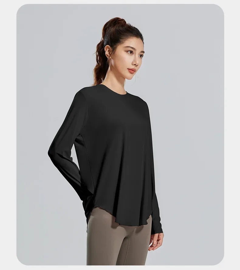 Round Neck Long Sleeve Loose Sweatshirt