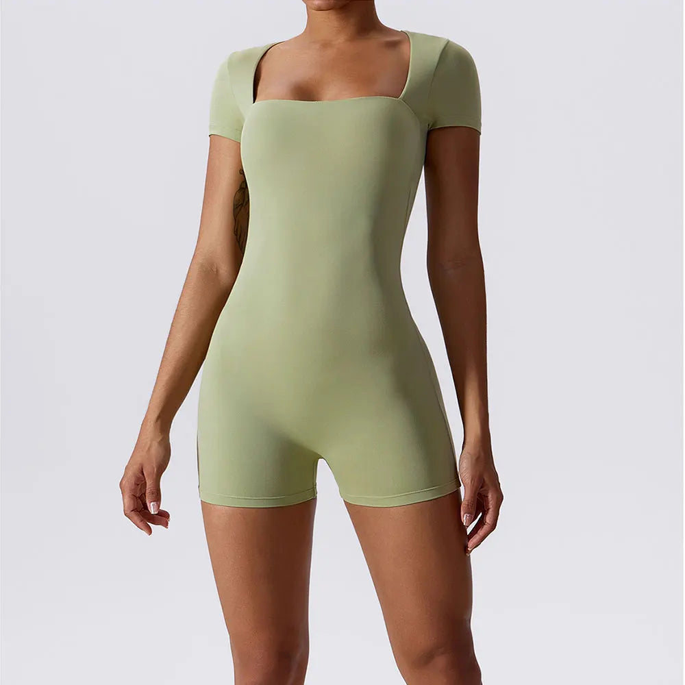One Piece Short Sleeve Short Bodysuit