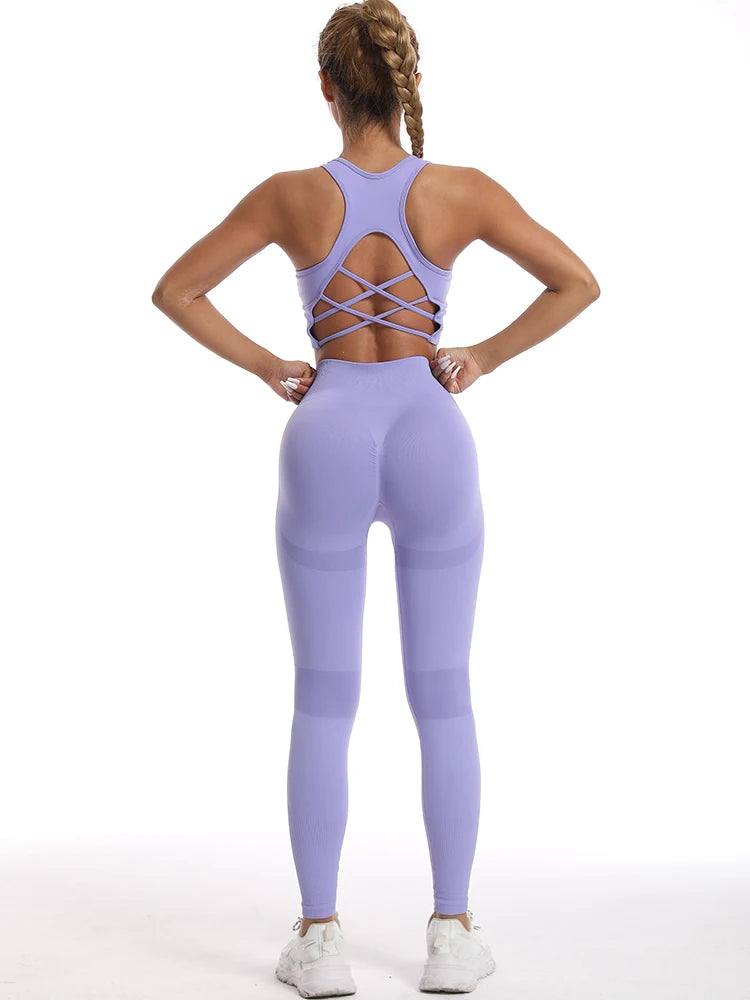 Seamless Sports Bra+High Waist Leggings Set
