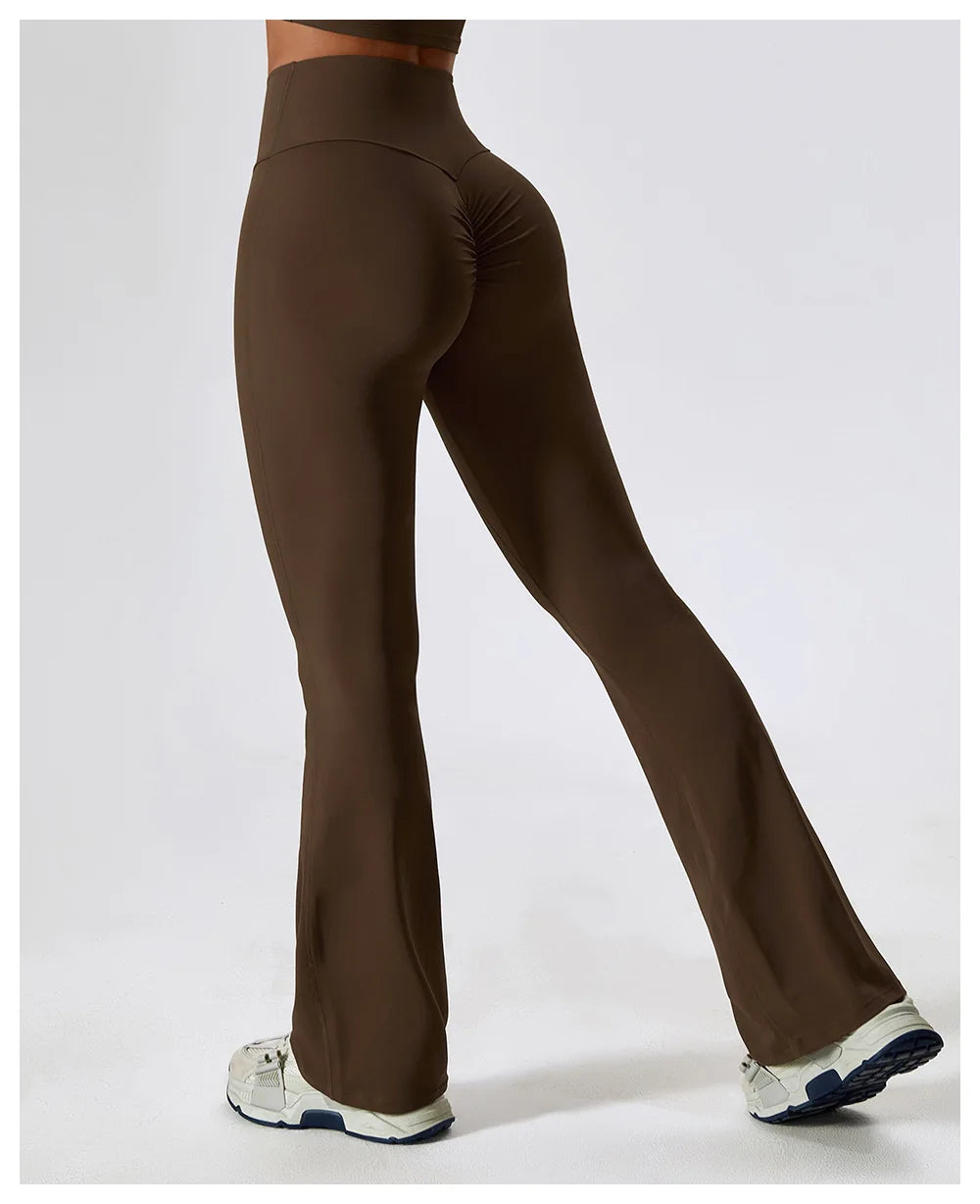 High Waisted Push Up Flared Leggings