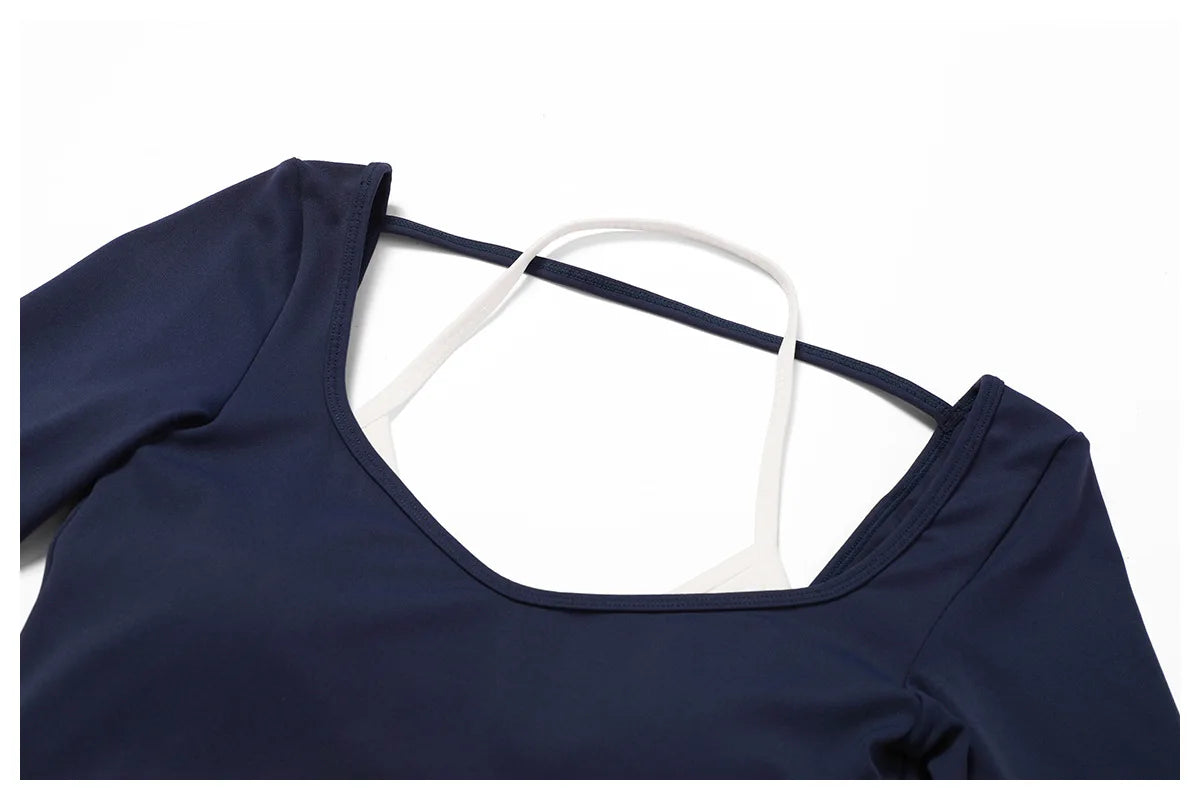 2 Piece Long Sleeve Crop Top High Waist Leggings