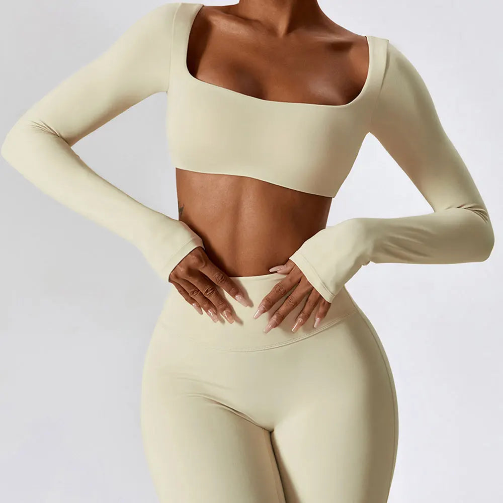 Women's Long-Sleeve Crop Top – Yoga & Sportswear