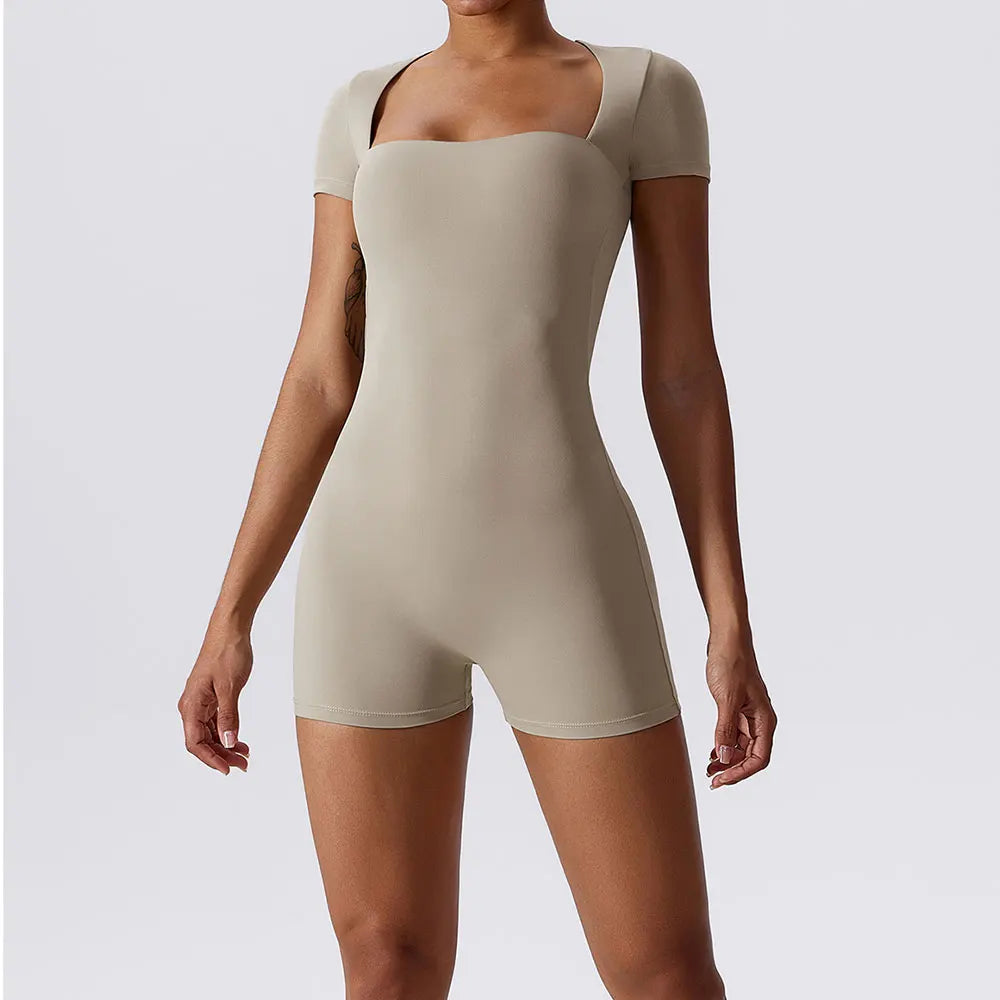 One Piece Short Sleeve Short Bodysuit