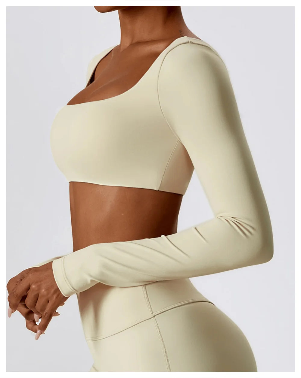 Women's Long-Sleeve Crop Top – Yoga & Sportswear