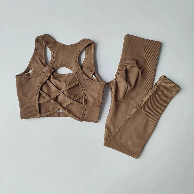 Seamless Sports Bra+High Waist Leggings Set