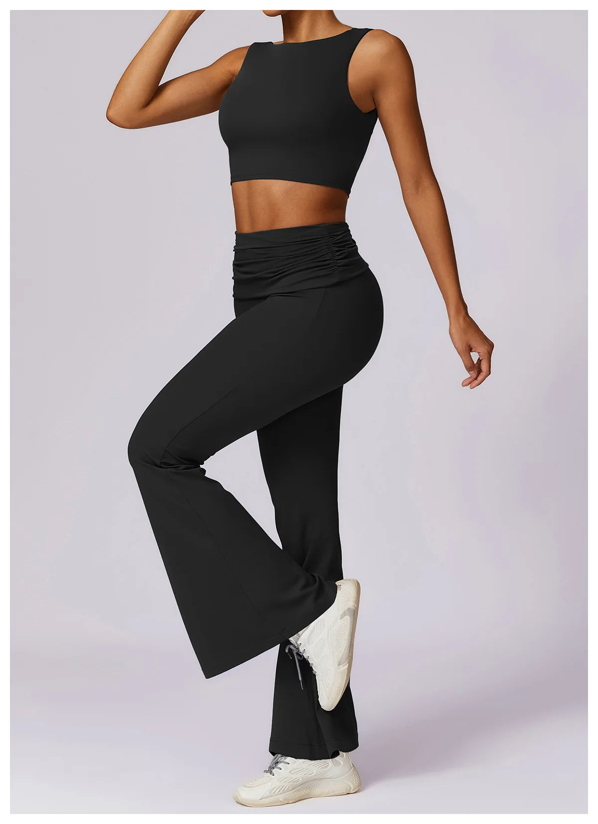 Women's Seamless High Waist Leggings And Top