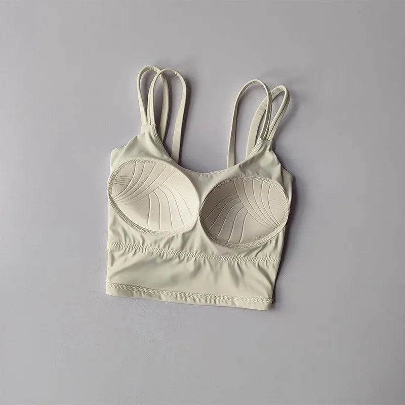 Women's Push-Up Sports Bra – Padded, Knotted Back