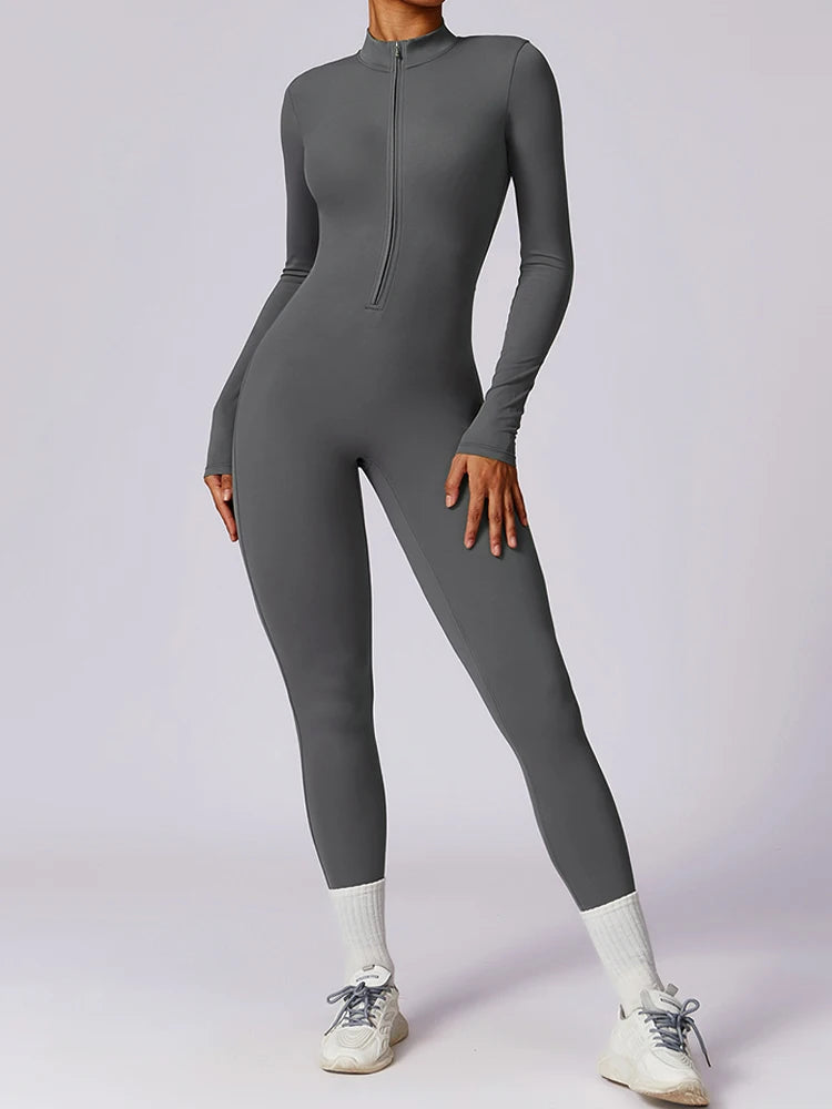 Zippered Sports Jumpsuit