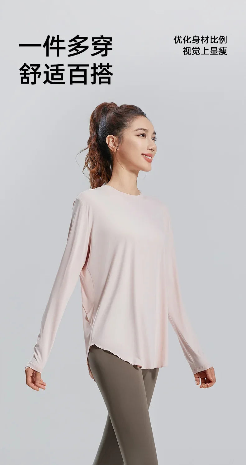 Round Neck Long Sleeve Loose Sweatshirt