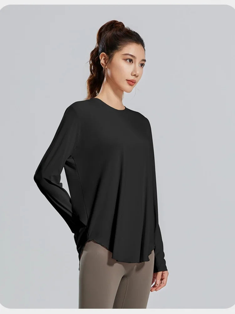 Round Neck Long Sleeve Loose Sweatshirt