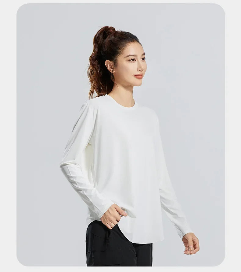 Round Neck Long Sleeve Loose Sweatshirt