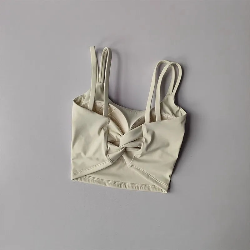 Women's Push-Up Sports Bra – Padded, Knotted Back