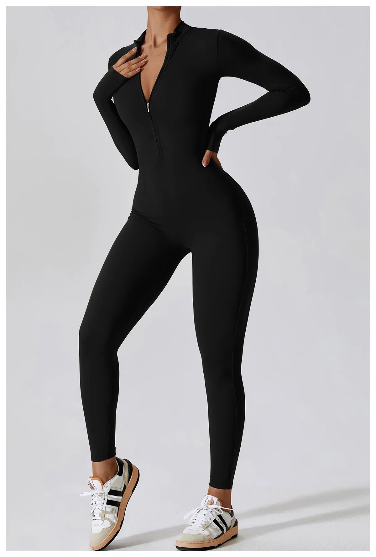 Zippered Sports Jumpsuit