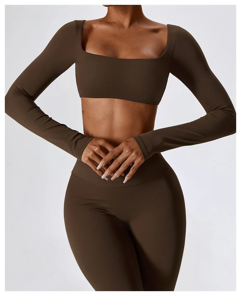 Women's Long-Sleeve Crop Top – Yoga & Sportswear